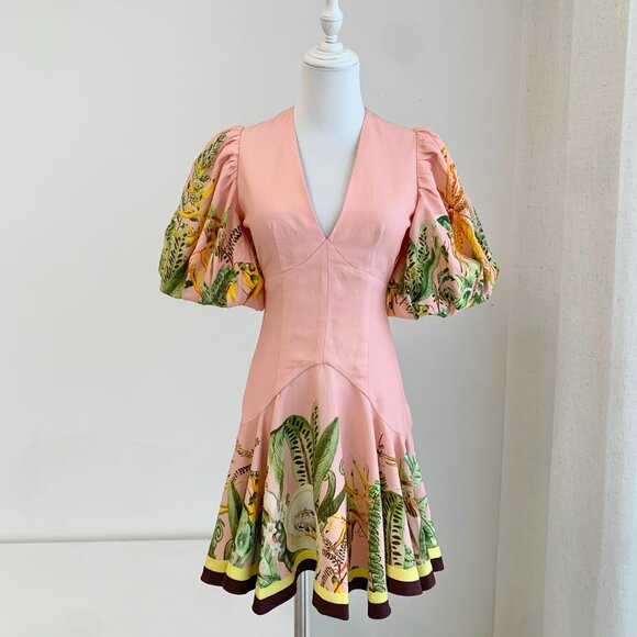 Alémais Papaya linen-blend minidress - Picture 6 of 16